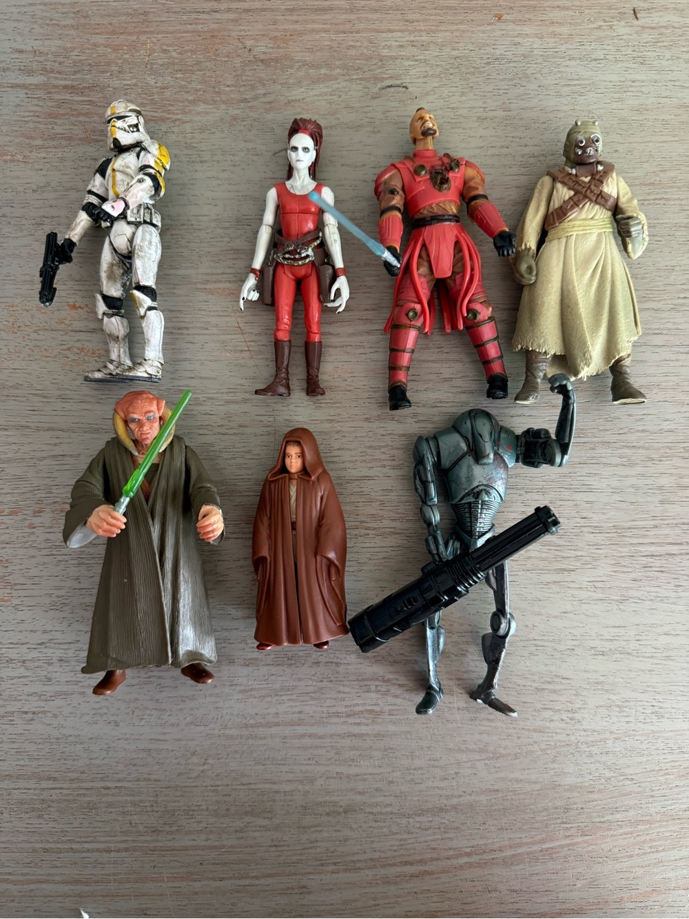 Star Wars Loose Action Figure Lot of 7 Mixed Era Hasbro-Vintage Kenner 1996-2008